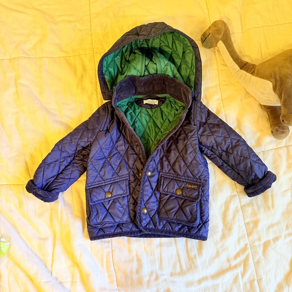 Ralph Lauren Quilted Hooded Jacket Navy 18M